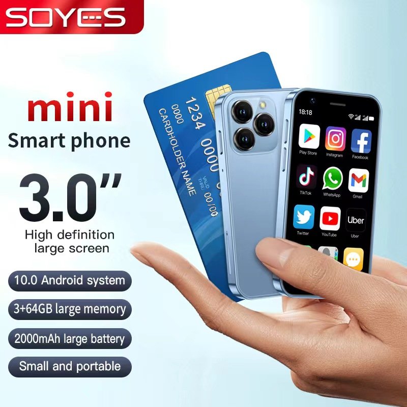 New XS16 3 Inch cheap Mobile Phone Android 10 Big Battery 2000mAH 3G&4G LTE 64GB Mini Smartphone Android Cellphone Smart Phone